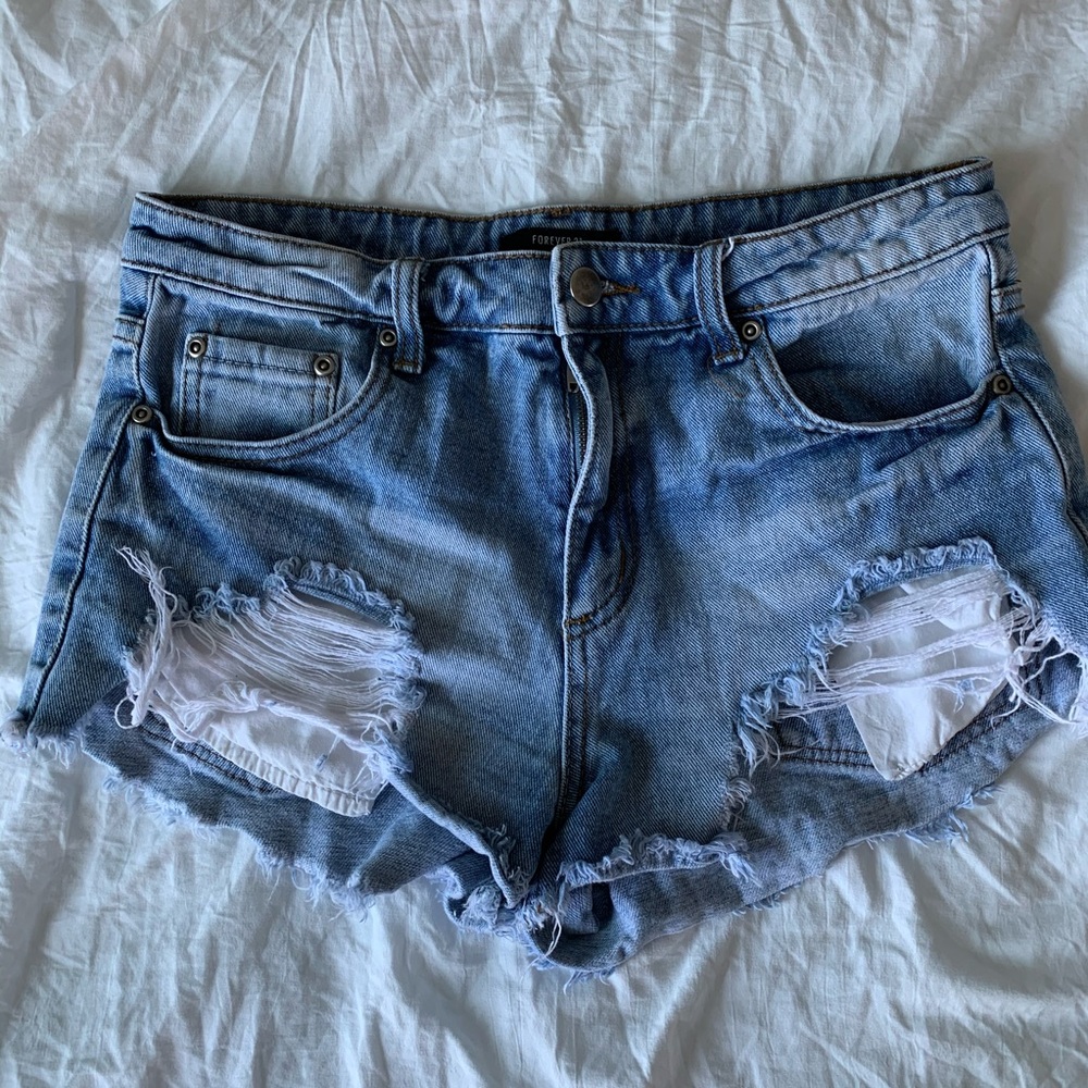 High Waisted Denim Shorts